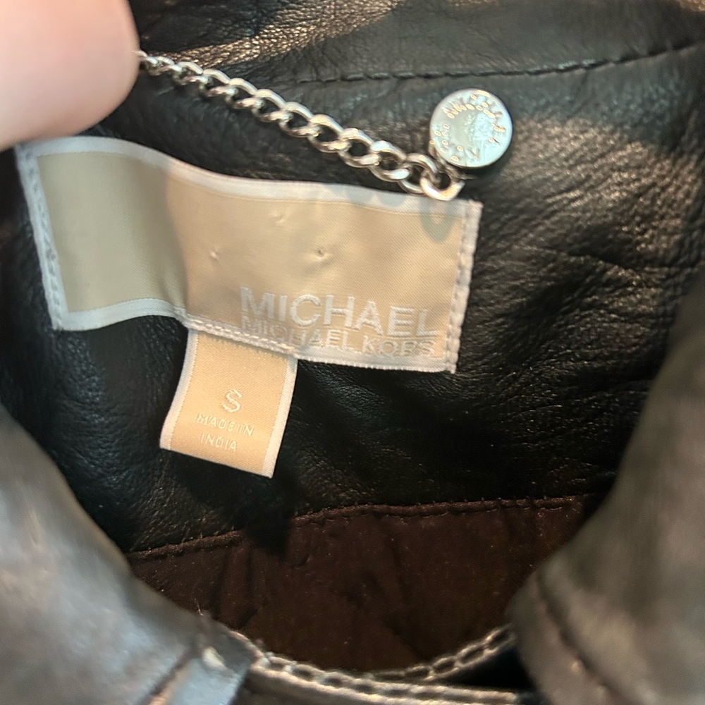 Michael Kors Black Leather Moto Jacket - Picture 4 of 9